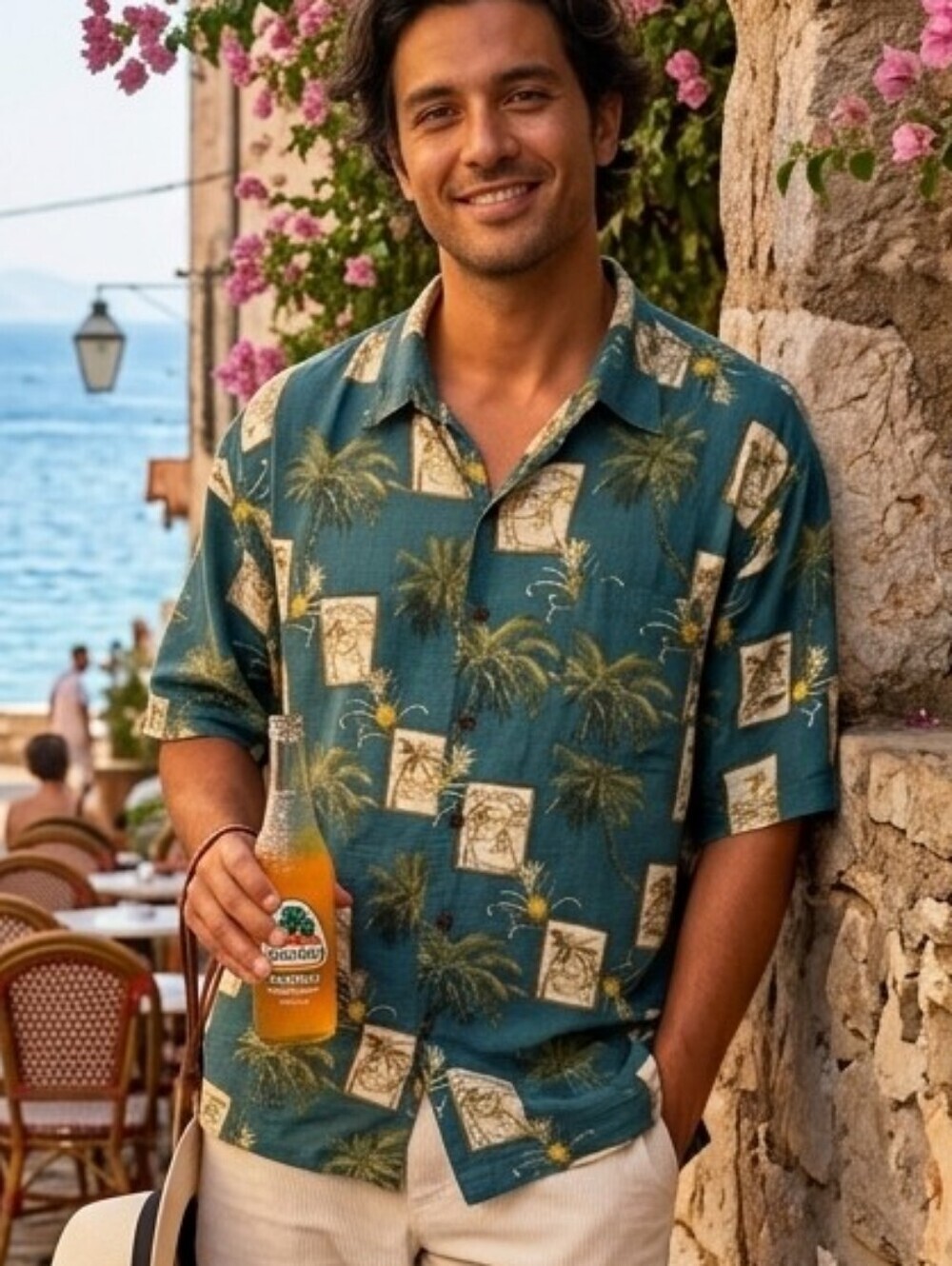 Bermuda Bay 100% Silk Hawaiian Aloha Camp Shirt Size Xxl